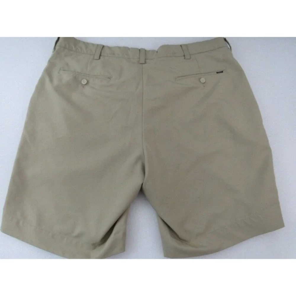 Polo Ralph Lauren 100% Polyester Khaki Rear Logo Shorts Size 36